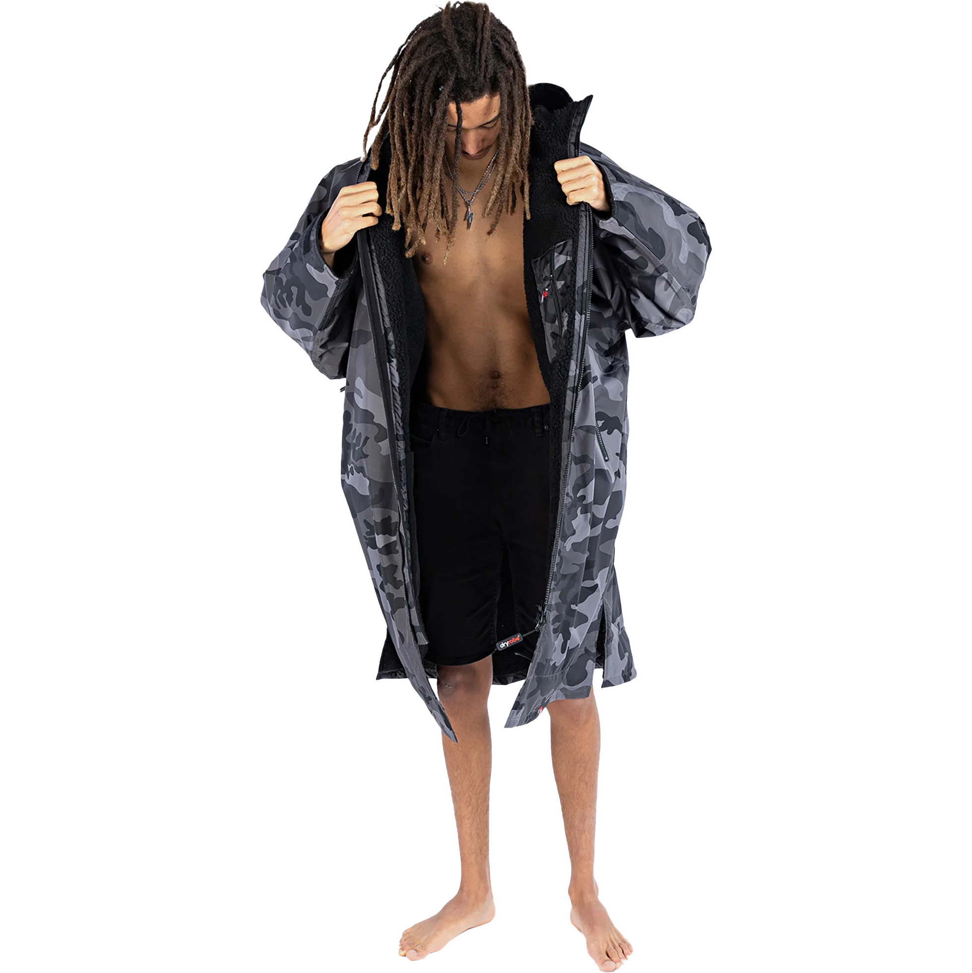 2026 Dryrobe Advance Long Sleeve Change Robe V3 DR104 - Black Camo / Black